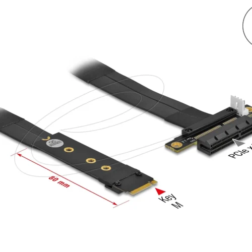 Delock Адаптер с 20 см кабел за свързване на PCIex4 с