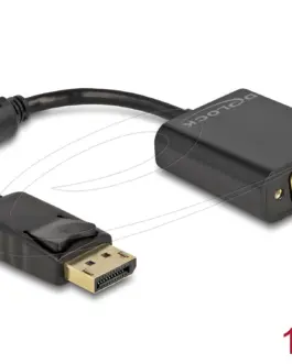 Адаптер Delock DisplayPort 1.2 мъжко към  VGA женско черно