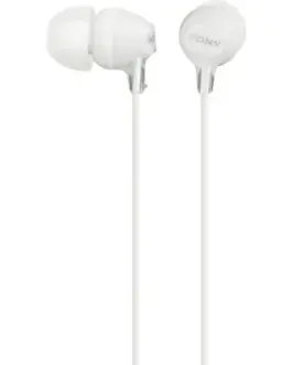 Sony слушалки тапи with mic MDR-EX15AP бял