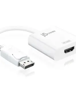 Адаптер j5create JDA158 DisplayPort мъжко - HDMI женско 4K Бял