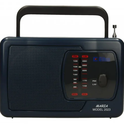 Alternative view of Eltra MARIA radio Navy Blue