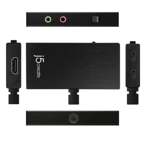 Alternative view of Кепчер адаптер j5 create JVA02, HDMI към USB-C, PD, Черен