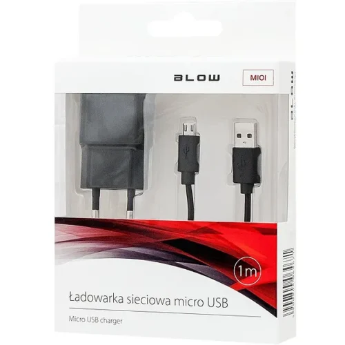 BLOW зарядно USB 2,1A +кабел microUSB