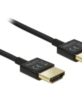 Кабел Delock  HDMI-A мъжко - HDMI-A мъжко18 Gbit/s 4K 1 м Черен