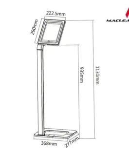 Alternative view of Maclean Stand, advertising handle for tablet, floor with locкабел MC-645, 9.7 - 10.1 inch Universal