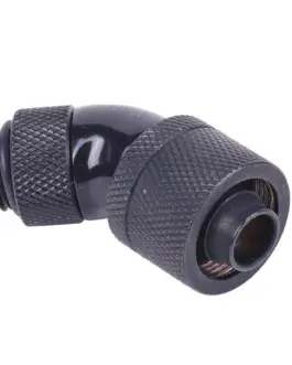 Компресионен фитинг Alphacool 16/10 - G1/4 45° Въртящ се Черен