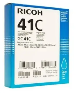 Мастило гел RICOH GC41C, 2200 копия Cyan