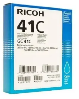 Мастило гел RICOH GC41C, 2200 копия Cyan
