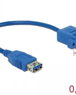 Alternative view of Кабел Delock,  За монтиране върху панел, USB-A женско - USB-А женско, 25см