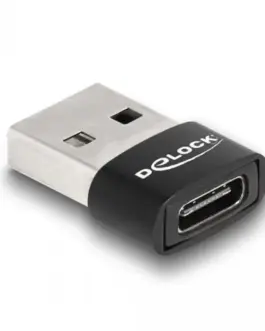 Адаптер Delock USB 2.0 USB Type-A мъжко - USB Type-C женско Черен