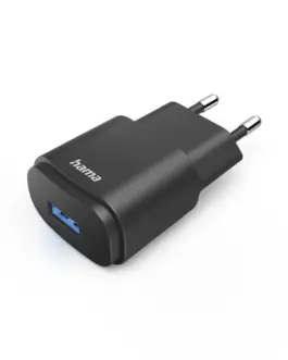 Мрежово зарядно Hama USB-A 6 W Черен