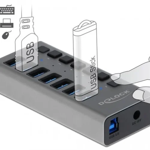 Alternative view of USB-А хъб, 7 порта, DELOCK-63669