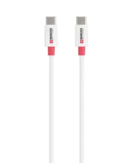 Кабел Skross USB-C - USB-C 2.0 мъжко 0.15 м Бял