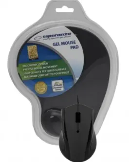 Esperanza Wiчервен optical мишка with gel pad. 1200 DPI three buttons черен