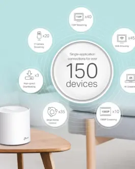 Alternative view of Безжичен рутер TP-Link Deco X60 V2, AX3000, 2.4/5 GHz, 574 -  2402 Mbps, Gigabit