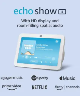 Alternative view of Смарт тонколона Amazon Echo Show 8 (Gen 3), Сензорен екран, Гласов асистент, Бял
