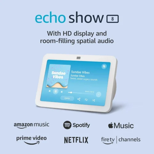 Alternative view of Смарт тонколона Amazon Echo Show 8 (Gen 3), Сензорен екран, Гласов асистент, Бял