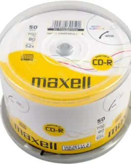 CD-R80 MAXELL 50 pk PRINTABLE 52 speed cake box