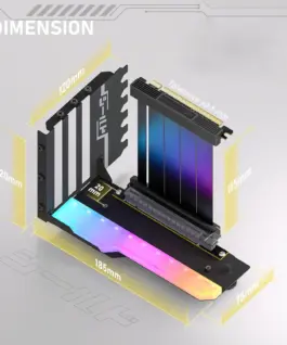 Alternative view of Брекет за вертикален монтаж на GPU EZDIY-FAB RGB PCIe 4.0 Riser Cable 90°