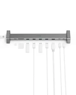 Alternative view of Докинг станция 9 в 1 HAMA, 4 x USB-A, USB-C, HDMI, LAN, SD, microSD, Сива