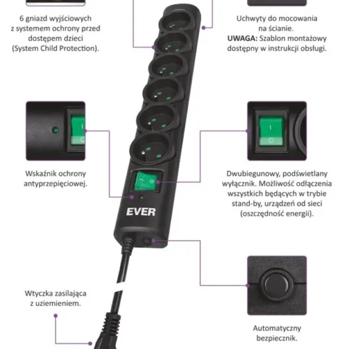 Alternative view of EVER Plug Strip Optima 1.5m T/LZ08-OPT015/0000