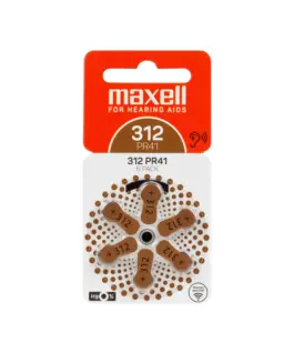 Батерия цинково въздушна MAXELL ZA312 6 бр. бутонни за слухов апарат в