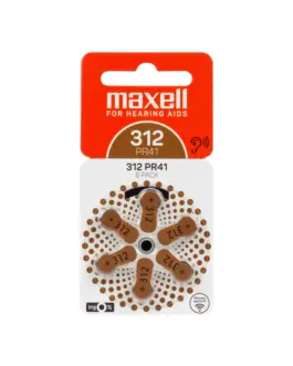 Батерия цинково въздушна MAXELL ZA312 6 бр. бутонни за слухов апарат в