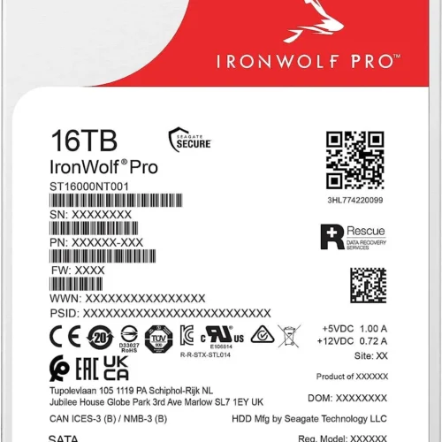 Alternative view of Хард диск SEAGATE IronWolf ST16000NT001, 16TB, 256MB Cache, SATA 6.0Gb/s