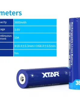 Акумулаторна батерия XTAR за фенери 18650 със защита  3600mAh