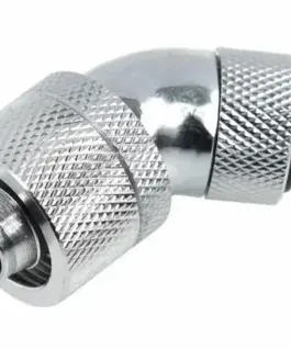 Компресионен фитинг Alphacool 16/10 - G1/4 45° Въртящ се Хром