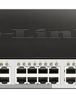 Суич D-Link DGS-1210-16/E 16-портов 10/100/1000 Gigabit Smart Switch including 4 Combo 1000BaseT/SFP управляем