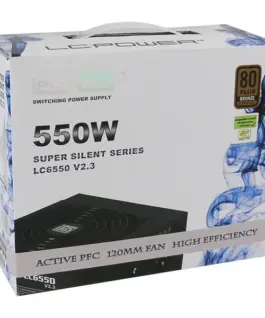 Alternative view of LC-POWER PSU 550W LC6550 V2.3 80+ Bronze 120mm 4 x SATA 4 x PATA 1x PCIe черен Active PFC