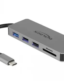 Докинг станция Delock USB-A USB-C HDMI SD Micro SD PD 4K Подсветка