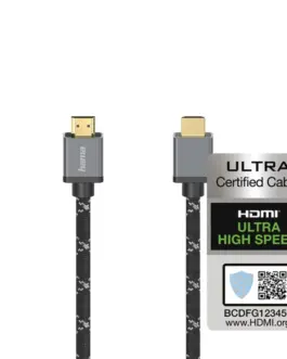 Кабел HAMA Ultra HD HDMI мъжко - HDMI мъжко 8K 48GB/s Метал 1 м Позл. конектори