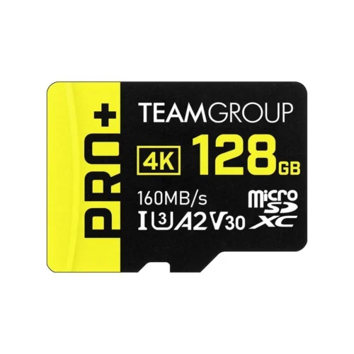 Карта памет Team Group PRO Plus microSDXC 128GB UHS-I U3 A2 V30 + SD Адаптер
