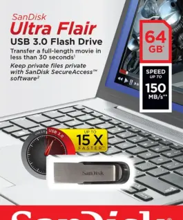 SanDisk Pendrive ULTRA FLAIR USB 3.0 64GB