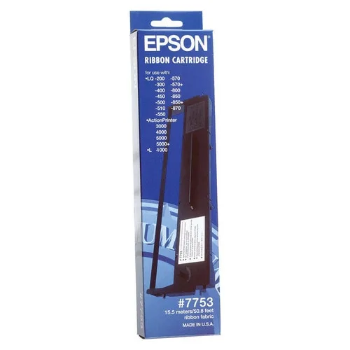 ЛЕНТА ЗА МАТРИЧЕН ПРИНТЕР EPSON LQ 800/850/850+/200/300/300+/400/500/510/50/70/70+/580 - /7753/ - ERC-19 (ERC19) - Black