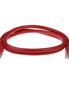 Alternative view of Мрежов пач кабел ACT U/UTP, CAT 6, RJ-45 - RJ-45, 5 m, Медни проводници, Червен, Булк опаковка