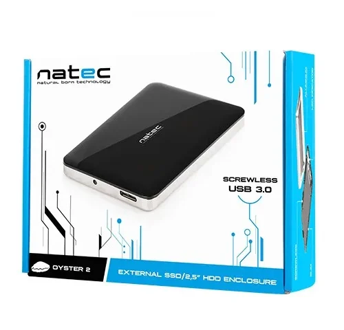 Natec Outer HDD external sata OYSTER 2 2.5 USB 3.0 Aluminum черен