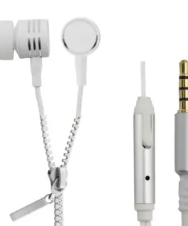 Esperanza Earphones ZIPPER with microphone бял