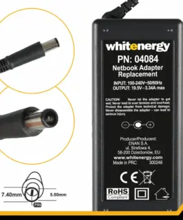 Whitenergy AC адаптер 19.5V | 3.34A 65W connector 7.4x5.0mm + pin Dell 04084