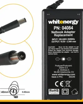 Whitenergy AC адаптер 19.5V | 3.34A 65W connector 7.4x5.0mm + pin Dell 04084