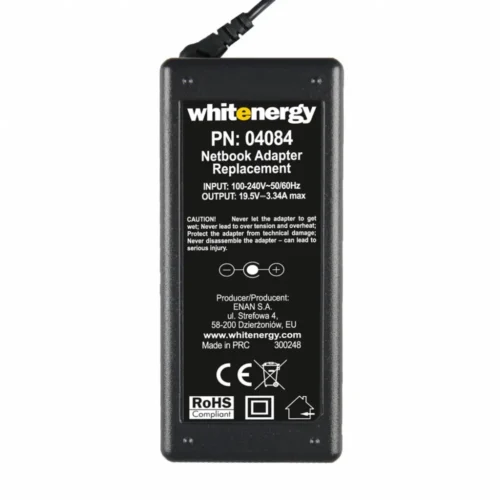 Whitenergy AC адаптер 19.5V | 3.34A 65W connector 7.4×5.0mm + pin Dell