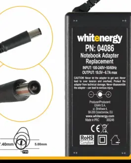 Whitenergy AC адаптер 04086 19.5V | 6.7A 130W connector 7.4x5.0mm + pin Dell