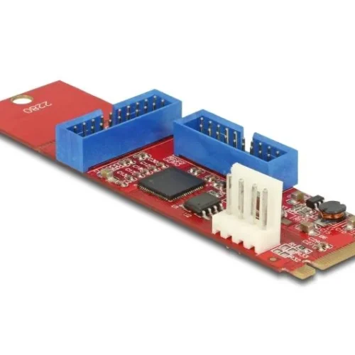 Alternative view of Адаптер Delock, M.2 Key B+M мъжко към 2 x USB 5 Gbps Pin Header