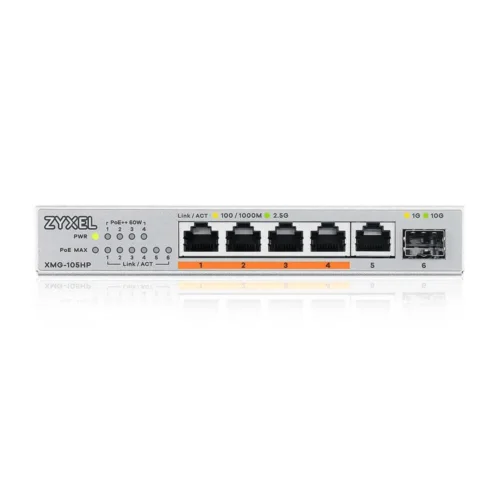 Alternative view of Суич ZyXEL XMG-105HP  5 портов 2,5Gb + 1xSFP+, 4 порта 70W PoE++, неуправляем