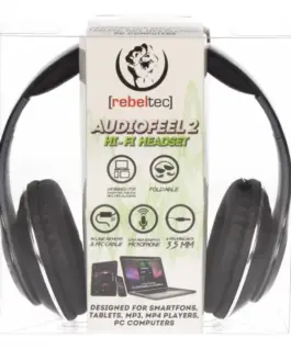 Rebeltec Stereo Headset with microphone 4pin mini jack AUDIOFEEL2 черен
