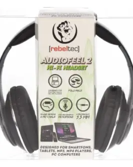 Rebeltec Stereo Headset with microphone 4pin mini jack AUDIOFEEL2 черен