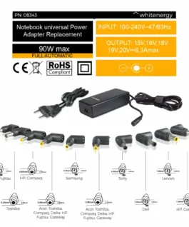 Whitenergy Universal automatic Лаптоп power адаптер 90W