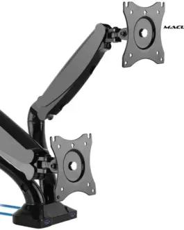 Maclean 2 черен monitors holder MC-674 gas spring 13 -27 6 kgx2